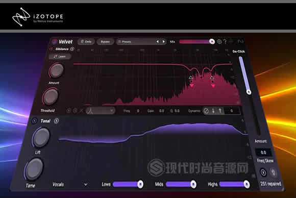 iZotope 发布 Velvet AI新一代的智能齿音消除工具de-esser