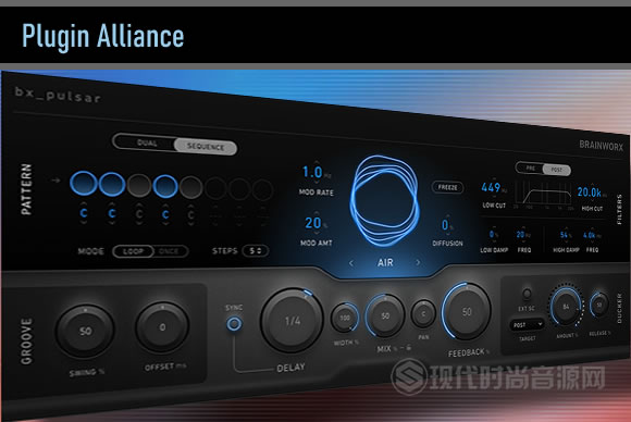 Plugin Alliance bx pulsar史上最强大的延迟回声工具